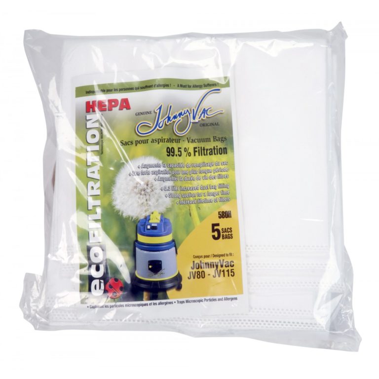 Sacs microfiltre HEPA pour aspirateur JV80/ JV101/JV115 - 5/PK
