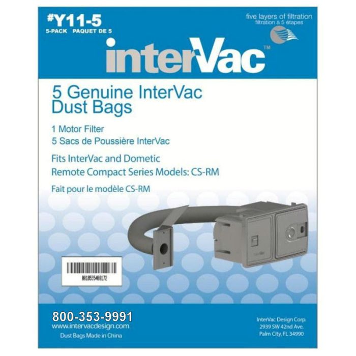Sacs d'aspirateur InterVac pour modèles CS-RM 5/pk
