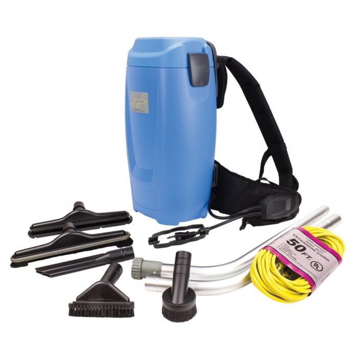 Aspirateur dorsal capacité de 5,65 L (1,5 gal), filtration HEPA, avec accessoires et harnais