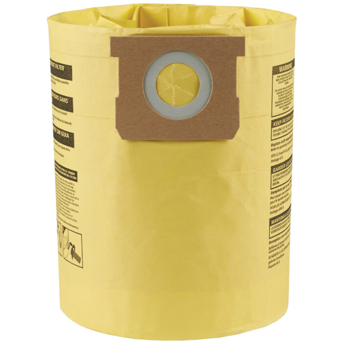 Sacs filtrants pour débris secs jetables à haute efficacité de type H, 5 - 8 gal. US