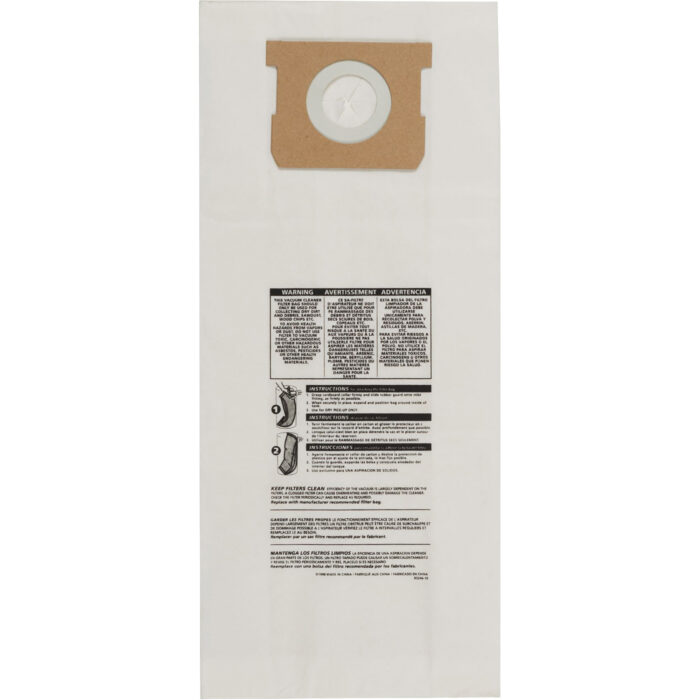 Sacs en papier de type O pour aspirateur mural/Bulldog, 5 gal. US