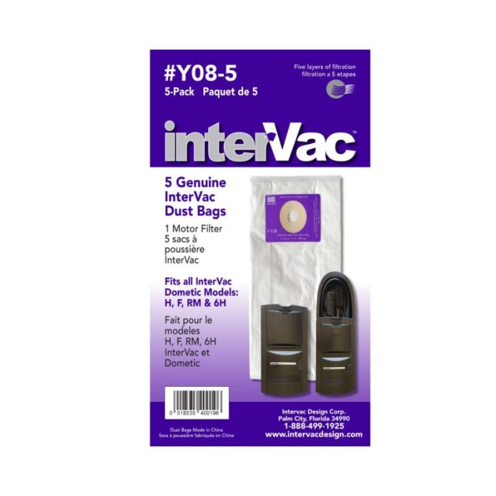 Sacs pour aspirateur InterVac Dometic GarageVac 009013 Y08-5